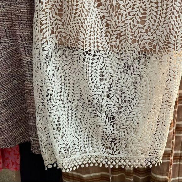 Dress The Population Women's White Beige Lace Sacha Shoulder-H3 - Picture 9 of 12